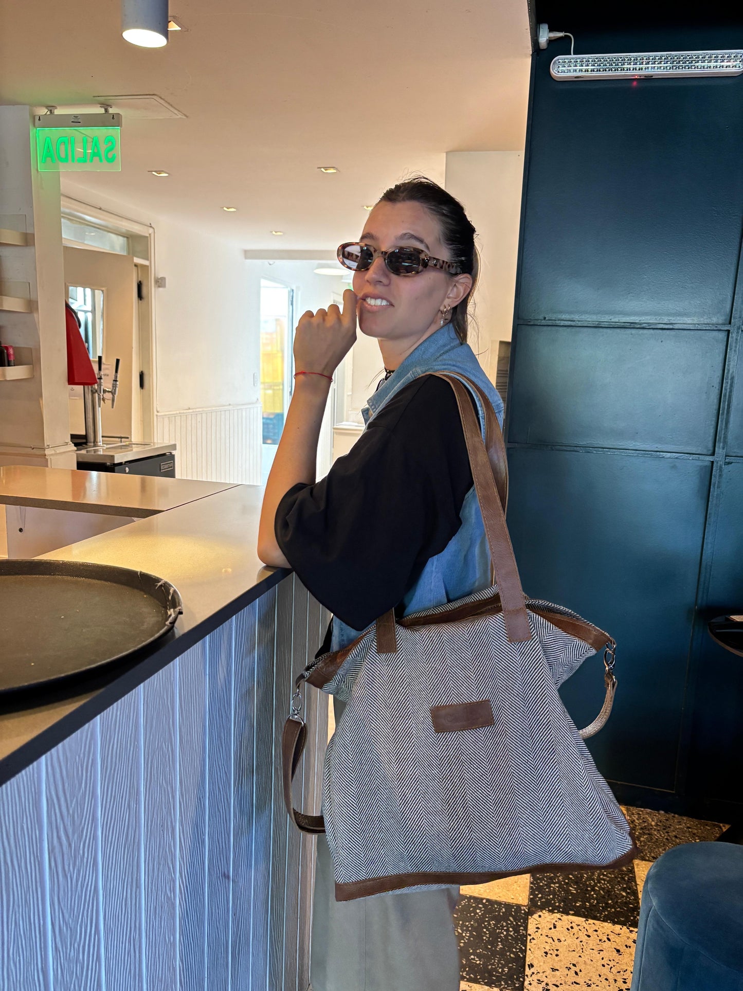 Bolso Cuero RAYADO